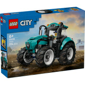 LEGO City Tractor (60498) – a készlet dobozának elölnézete, traktor szántóföldi környezetben.