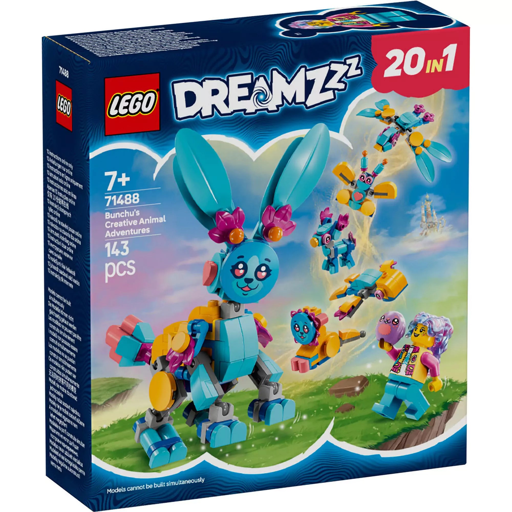 LEGO DREAMZzz Bunchu kreatív állatos kalandjai 71488 csomagolás előnézete, 143 darabos építőkészlettel.