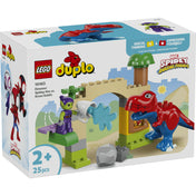 LEGO DUPLO 10463 Dinosaur Spidey-Rex vs. Green Goblin dobozkép Spidey dinoszaurusszal és Zöld Manó figurával.