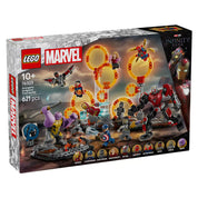 LEGO Marvel 76323 Avengers: Endgame – Végső csata doboz 621 építőelemmel, 10+ korosztály számára, szuperhősökkel és látványos portálokkal illusztrált csomagolás.