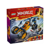 A LEGO NINJAGO Arin nindzsa homokfutója (71811) szett doboza, élénk sárga és kék buggy járművel, öt minifigurával és kalandos háttérrel illusztrálva, a Dragons Rising sorozatból.
