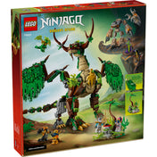 LEGO NINJAGO The Dragon of Life (71859) hátoldali dobozkép sárkánnyal, mech harcossal és akciójelenettel.
