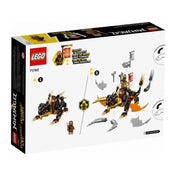 A LEGO készlet dobozának hátlapja, mely bemutatja a sárkány kétféle evolúciós formáját, és a játék során hozzáadható kiegészítő elemeket.