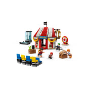 A LEGO One Piece: Buggy the Clown’s Circus Tent (75637) készlet összerakva, a cirkuszi sátorral, arénával, díszletekkel és a minifigurákkal akció közben.
