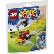 LEGO Sonic the Hedgehog Badnik: Skorp 30733 polybag csomagolás a Skorp robot ellenséggel és arany gyűrűkkel.