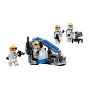 Részletes kép a LEGO Star Wars 75359 – Ahsoka 332. légiós klónkatonája harci csomag teljes készletéről, benne négy minifigurával, egy üteggel és egy kisméretű lézerágyúval.