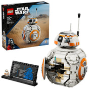 LEGO Star Wars BB-8 (75452) – A megépített BB-8 LEGO droid nyitott belső résszel és információs táblával.