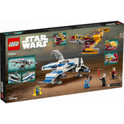 LEGO Star Wars 75364 doboz hátoldala, rajta a két vadászgép földi jelenetben, és kisebb képekben a mozgatható, nyitható elemek, kilövők és minifigurák részletei