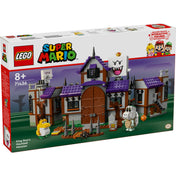 A LEGO Super Mario King Boo kísértetkastélya (71436) doboza, amely a részletes építményt ábrázolja sötét, misztikus háttérrel és Super Mario logóval.