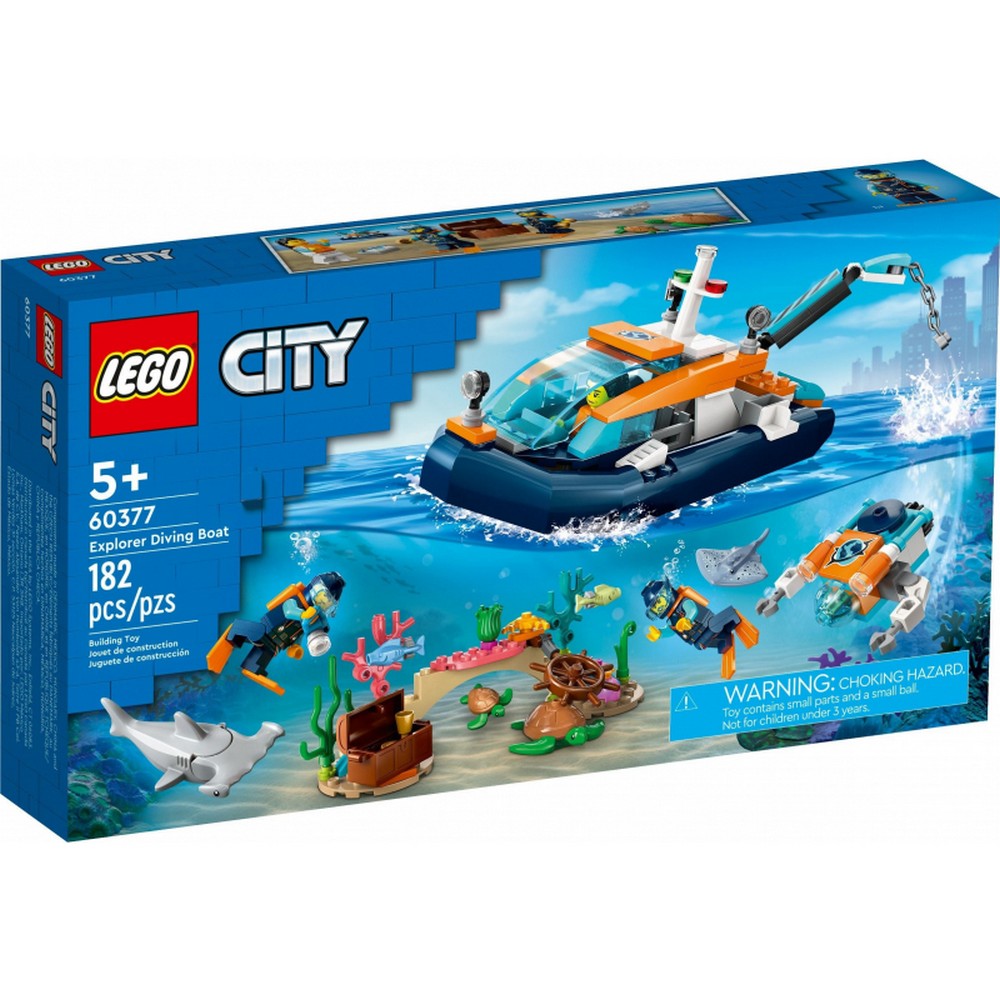 LEGO City -  Barca pentru scufundari 60377, 182 piese