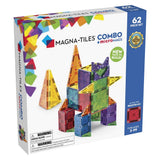 MAGNA-TILES Combo + microMAGS, set magnetic de construcție, 62 de piese