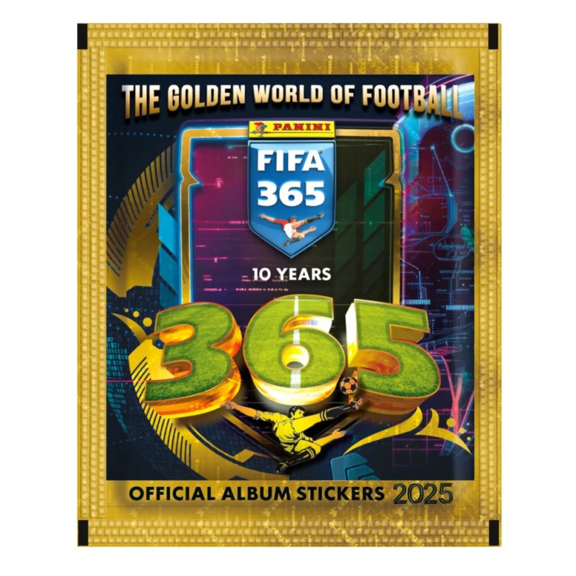 FIFA 365 2025 sticker pakk, amely lenyűgöző grafikával és futball tematikával segít a gyűjtésben, tökéletes a rajongók számára.
