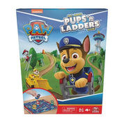 Paw Patrol (Mancs Őrjárat): Kutyusok és létrák társasjáték doboza. A borítón Chase, Marshall és Rubble látható, háttérben a kilátótoronnyal.