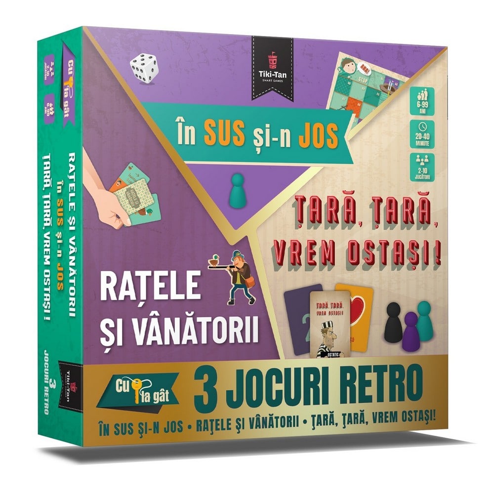 RAȚELE ȘI VÂNĂTORII • ȚARĂ, ȚARĂ, VREM OSTAȘI! • ÎN SUS ȘI-N JOS joc de societate în limba română