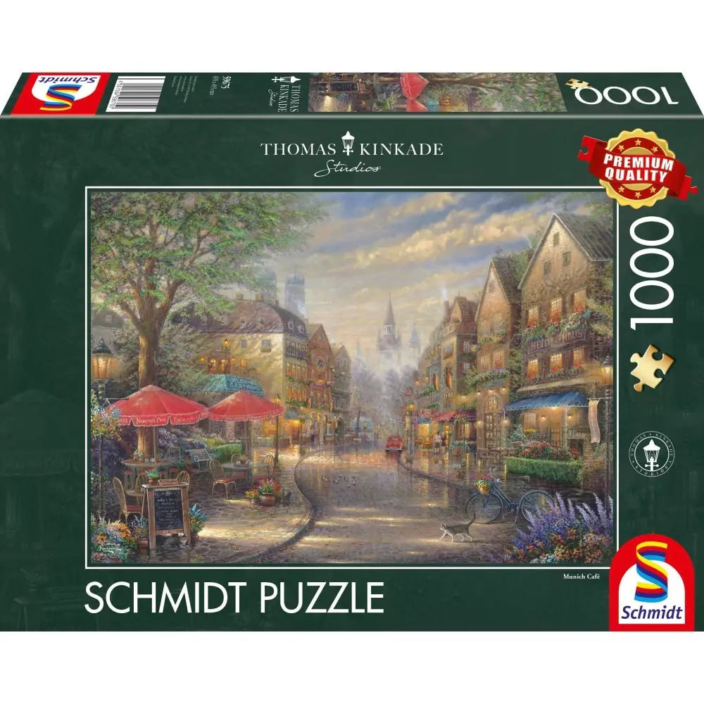 Puzzle Schmidt: Thomas Kinkade - Cafenea în Munchen, 1000 de piese