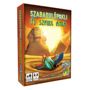 Szabadulópakli – A Szfinx átka társasjáték doboza, amelyen egyiptomi témájú illusztráció látható: a Szfinx szobra, piramisok, sivatag és egy színes szkarabeusz a naplementében.