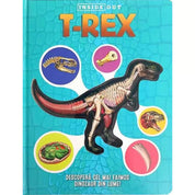 T-Rex ismeretterjesztő könyv borítója, amely a híres dinoszaurusz anatómiáját