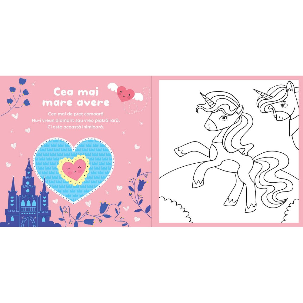 Unicorni - Pensula magică pagina interioara a cartii de colorat