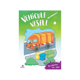 Vehicule vesele - carte de colorat cu apa