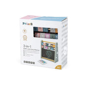 A PolarB 3 az 1-ben matematikai készségfejlesztő abakusz doboza, rajta a színes fakockákkal és krétatáblával kombinált készlet képe.