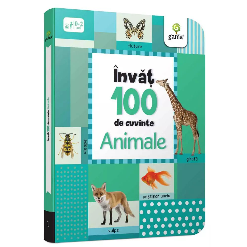 Animale, Învâț 100 de cuvinte - Carte Cartonată coperta