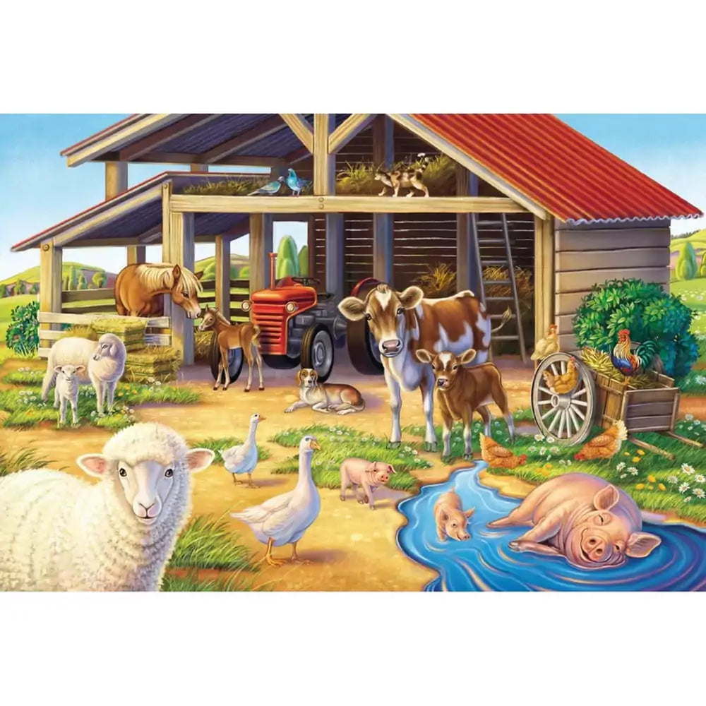 Puzzle Schmidt: Animalele mele favorite, Set de 3 x 48 piese + Cadou: poster