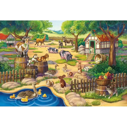 Puzzle Schmidt: Animalele mele favorite, Set de 3 x 48 piese + Cadou: poster