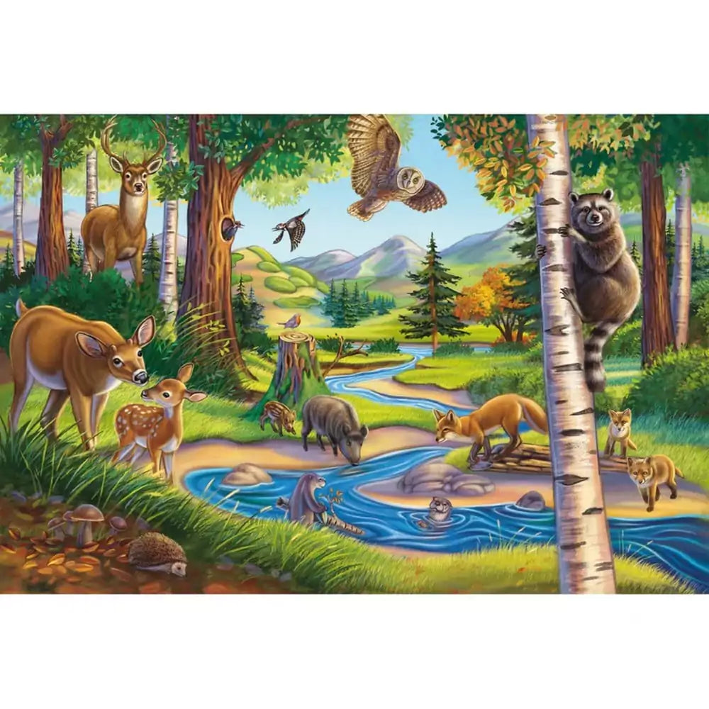 Puzzle Schmidt: Animalele mele favorite, Set de 3 x 48 piese + Cadou: poster