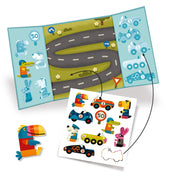 Mașini  Carte cu autocolante Djeco