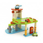 Stație de benzină cu parcare, lift și loc de aterizare pentru elicopter Viga Toys