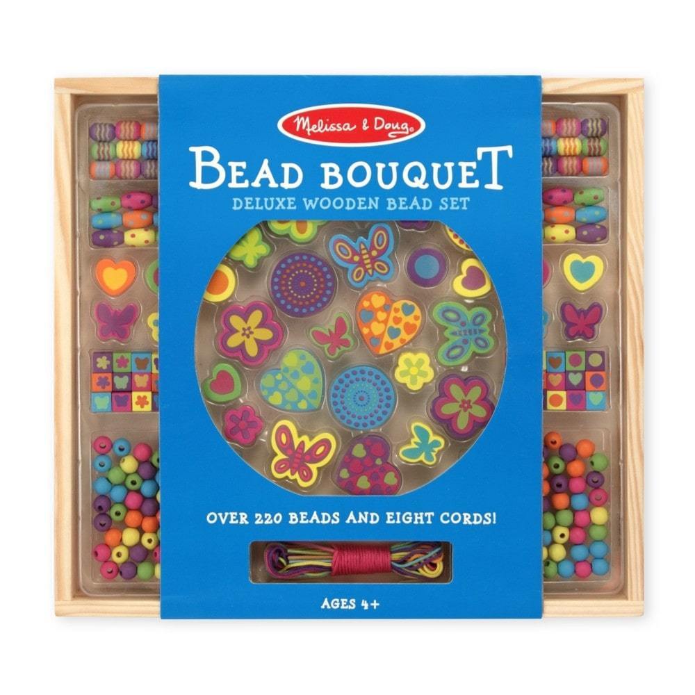 Melissa & Doug - Kit de mărgele din lemn, buchet