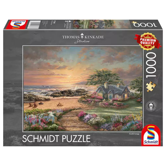 Puzzle Schmidt: Thomas Kinkade - Căsuța de pe malul mării, 1000 piese