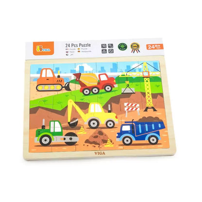 Puzzle Vehicule pentru constructii, 24 piese, Viga