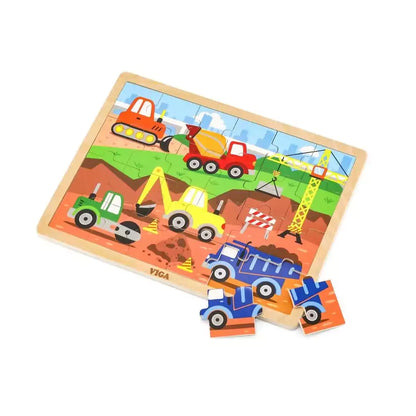 Puzzle Vehicule pentru constructii, 24 piese, Viga