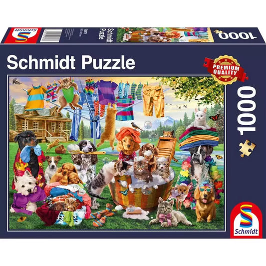 Puzzle Schmidt: Gradina nebuna a animalelor de companie, 1000 piese