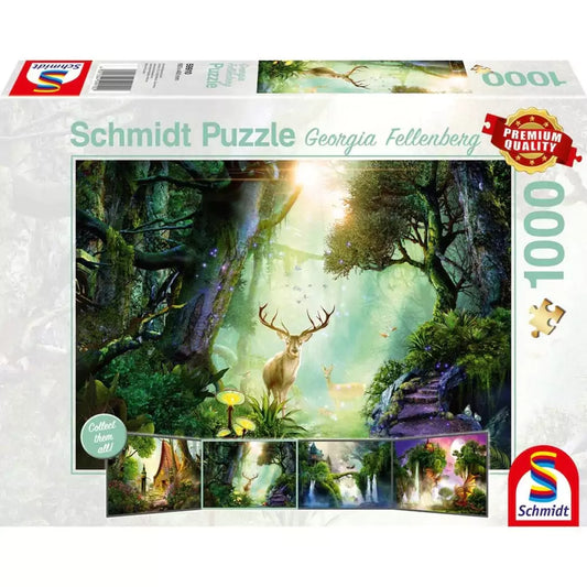 Puzzle Schmidt: Georgina Fellenberg - Cerbi in padure, 1000 piese