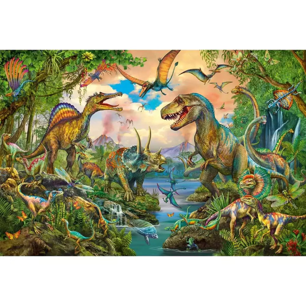 Puzzle Schmidt: Dinozauri salbatici, 150 piese + Cadou: tatuaje cu dinozauri