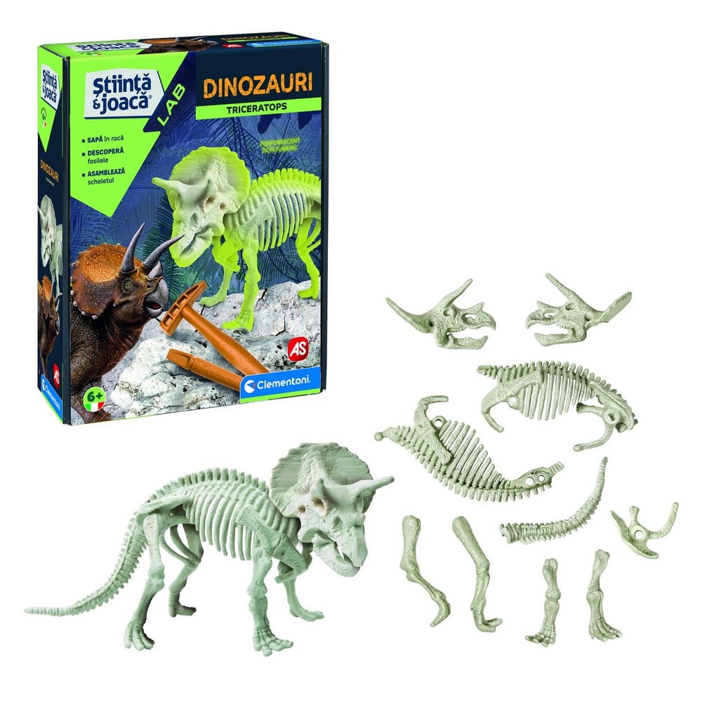 Set de experimente - Descoperă Dinozaurul Triceratops