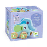 Djeco: Jucărie muzicală de împins elefănței