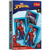 „Fekete Péter kártya: Pókember – a játék doboza Marvel stílusban, Pókemberrel és Venommal, 25 darabos Trefl kiadás.”
