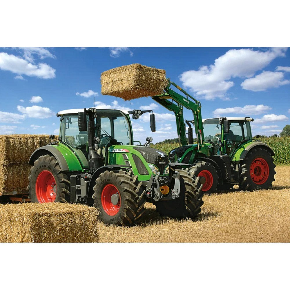 Puzzle Schmidt - Fendt 724 Vario, Fendt 716 Vario cu încărcător frontal Fendt Cargo, 100 piese