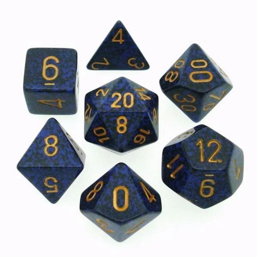 Chessex Golden Cobalt Opaque Polyhedral 7 Die Set chx25337