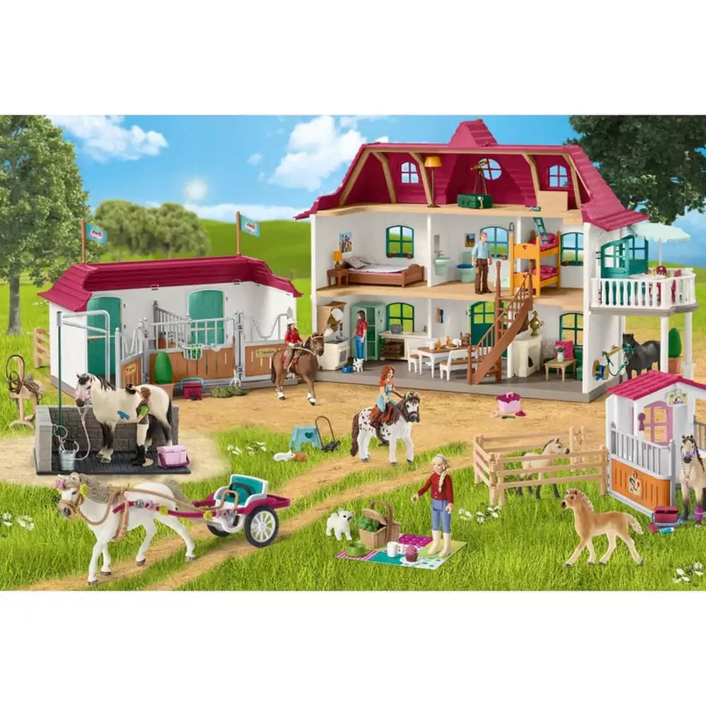 Puzzle Schmidt: Schleich - Horse Club: Lovasudvar, 100 darab + Ajándék ló figura