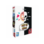 A Hát ez kész! társasjáték doboza, fele emoji, fele koponya grafikával, fehér-fekete háttérrel.