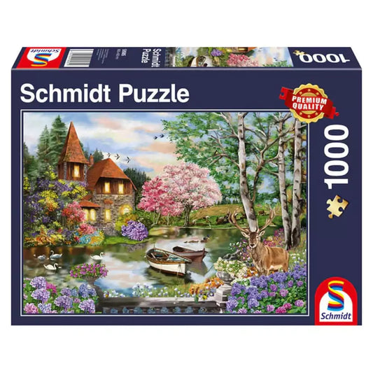 Puzzle Schmidt: Casa de pe malul lacului, 1000 piese