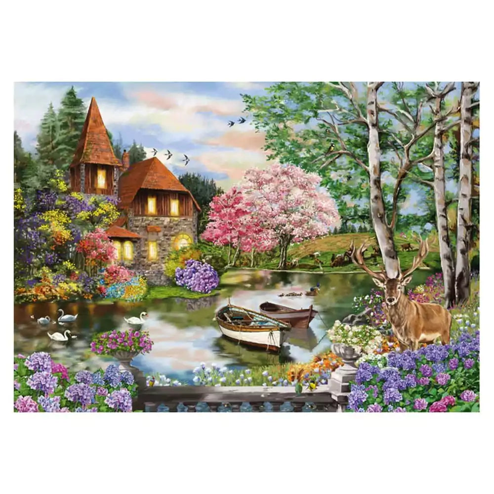 Puzzle Schmidt: Casa de pe malul lacului, 1000 piese
