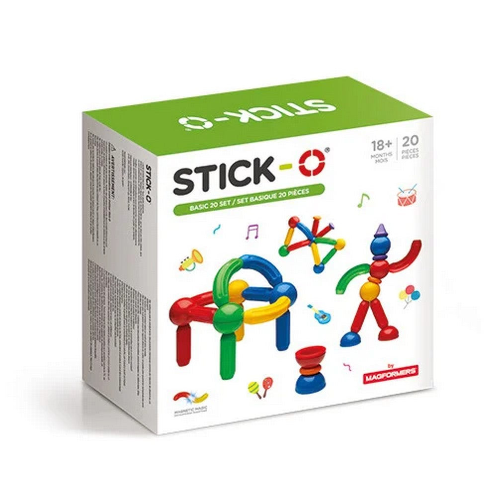 Magformers-Stick-O, mágneses építőjáték, 20 darabos készlet doboz elolap