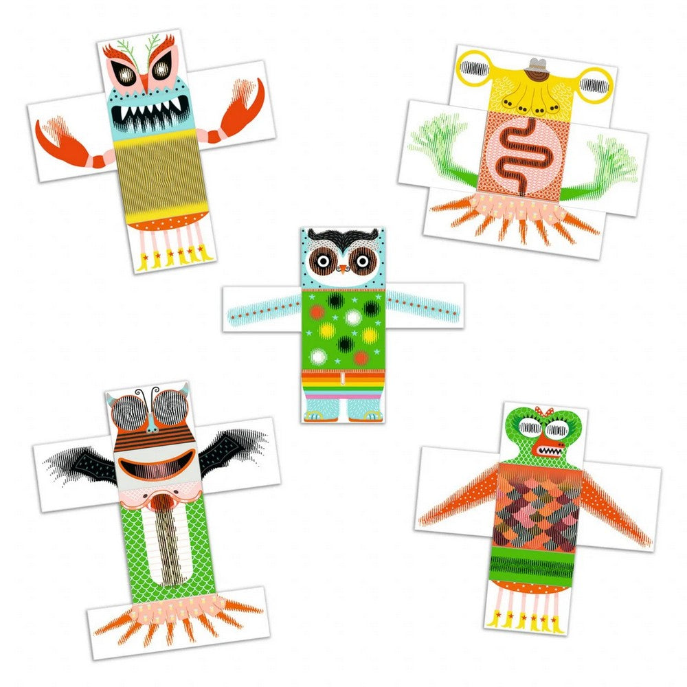 Djeco Kinoptik - Monstrulețe amuzante - cateva exemple de monstrulete realizabile