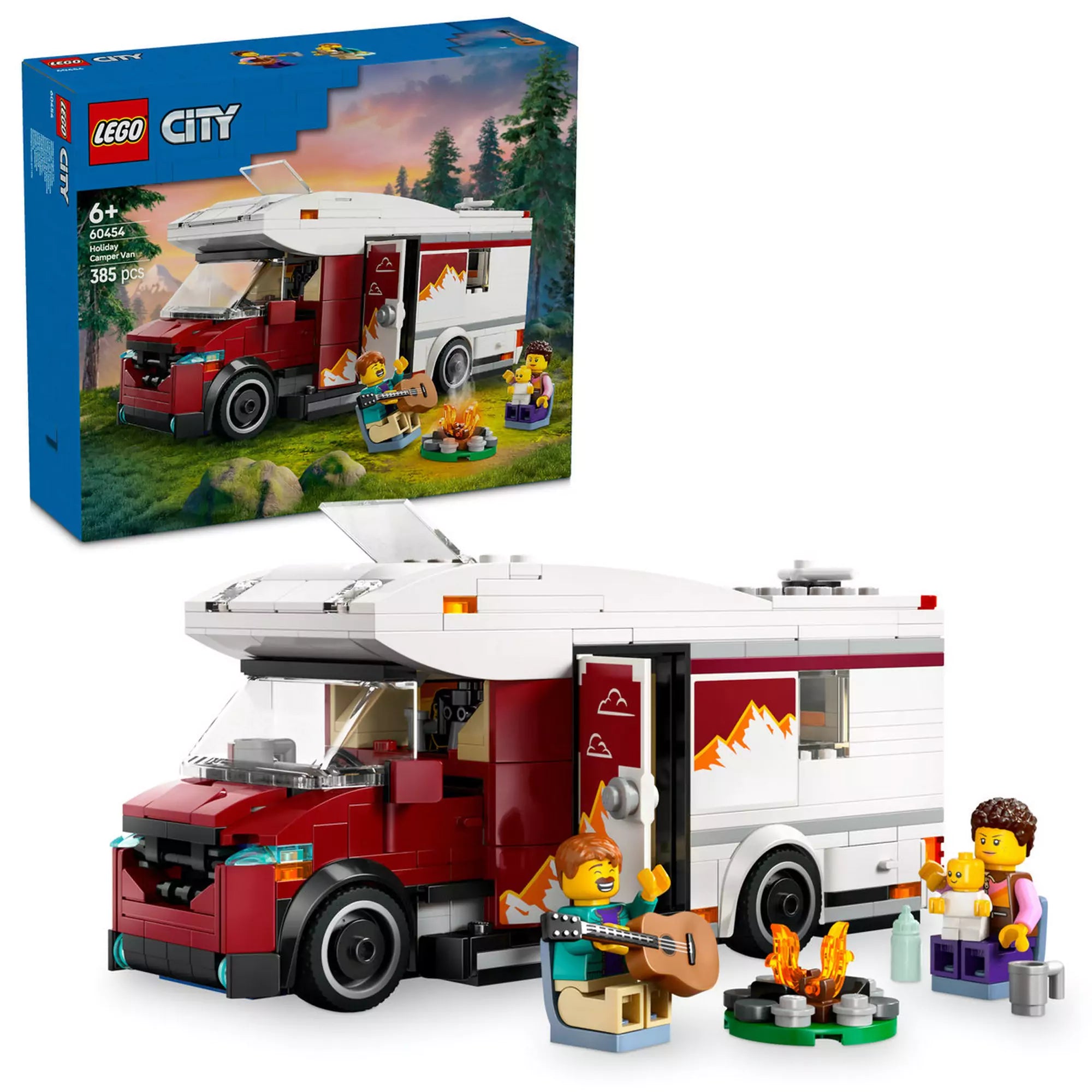 LEGO City Lakóautó a kalandos nyaraláshoz (60454) teljes szett - A lakóautó és kiegészítők, beleértve a figurákat, tábortűz jelenetet és gitárt, izgalmas kalandokat kínálnak.