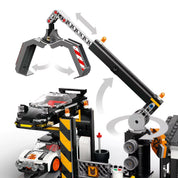 LEGO City Roncstelep autókkal 60472 daruja - A LEGO City Roncstelep autókkal (60472) szett működő daruja, amely autók emelésére szolgál.